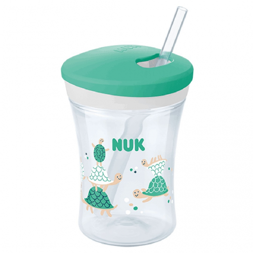 NUK Action Cup Ποτηράκι Εκπαίδευσης Με Καλαμάκι Για Μωρά Από 12+ Μηνών 230ml (10.751.320)